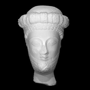 Head of bearded worshipper