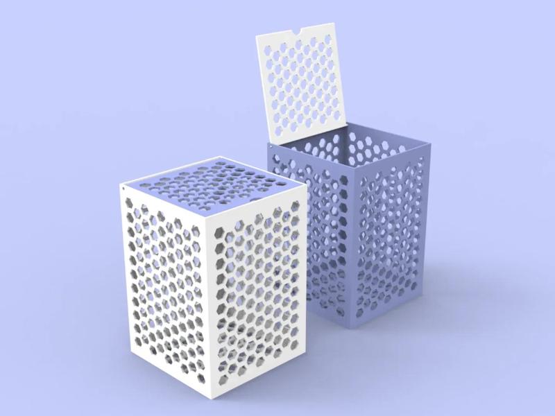 Desktop Flip-Top Storage Box 122x122x175(mm) No Supports