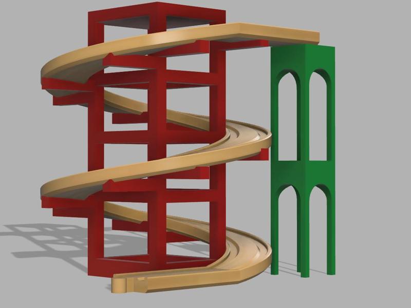The Tall Twisty Train Track! (BRIO Compatible)