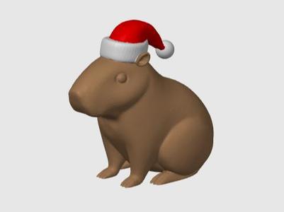 Christmas Capybara Ornament