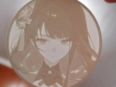 Genshin Impact Raiden Shogun Lithophane Pin [Diameter: 63mm]
