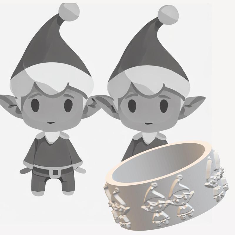 Elves Christmas Clay Roller for 3D Printing