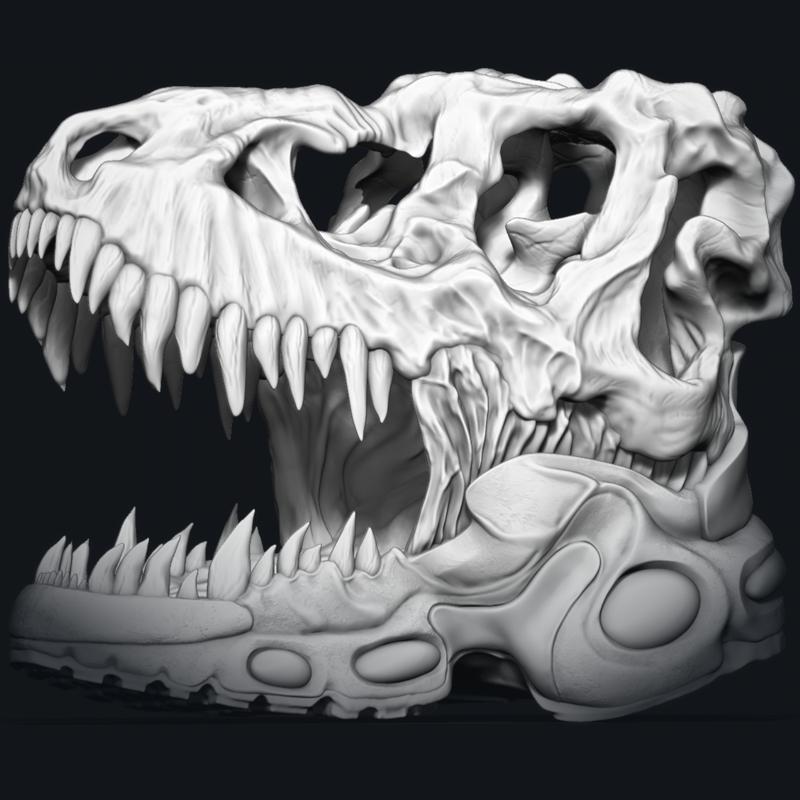 Nike Air Max T-rex Skull Custom Shoe