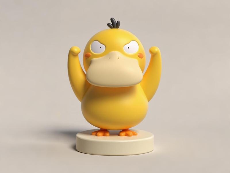 Angry Psyduck - Pokemon Figurine - Cute Anime Figure Coloring Toy