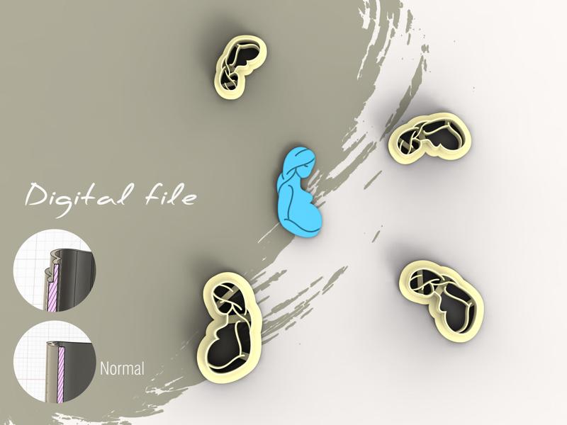 Mothers Day 3 Polymer Clay Cutter | Digital STL File | 4 Sizes | 2 Cutter Versions