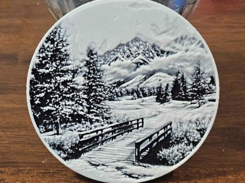 Winter Landscape - Bridge - A Coaster