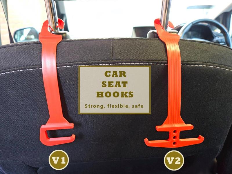 Car Seat Hooks -Strong - Flexible - Safe