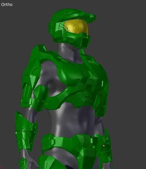 Chopped up for 8x10x8 Printer-Halo 3-Mark 6-Master Chief Armor Set(No Helmet)