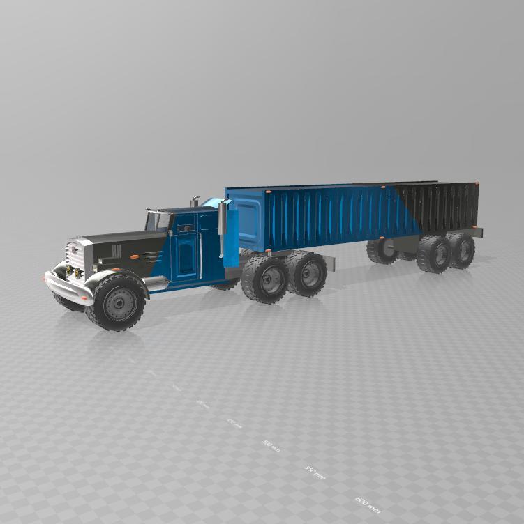 American truck with trailer