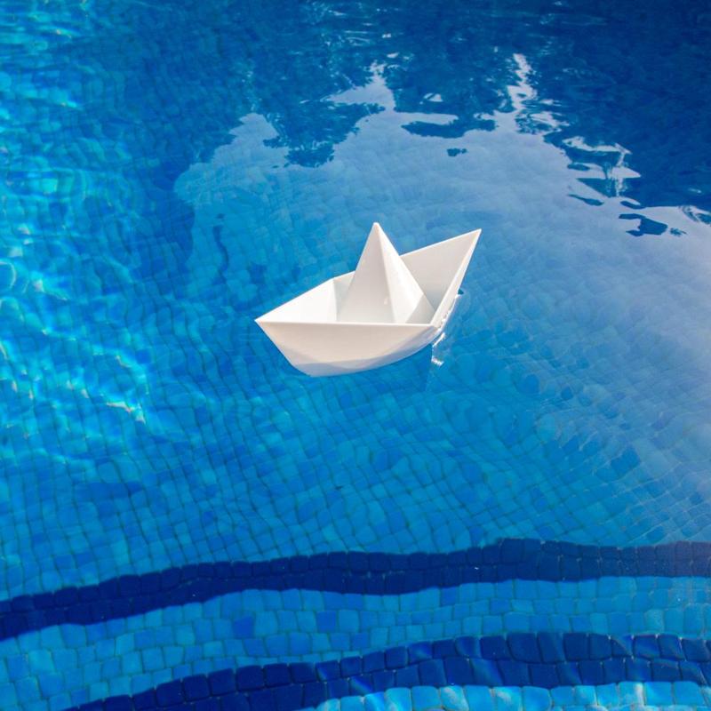 Floating paper boat