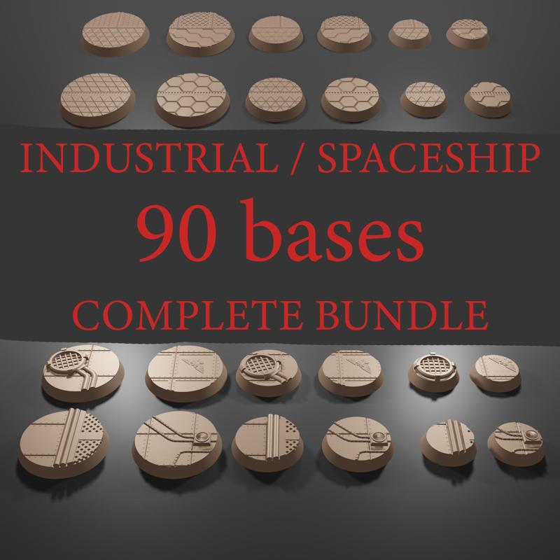 COMPLETE BUNDLE - SPACESHIP / INDUSTRIAL BASES - 40MM 32MM 25MM