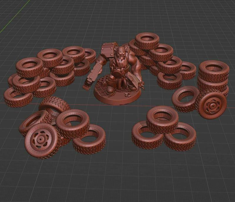 Space Orks Lotz'o'Tires terrain