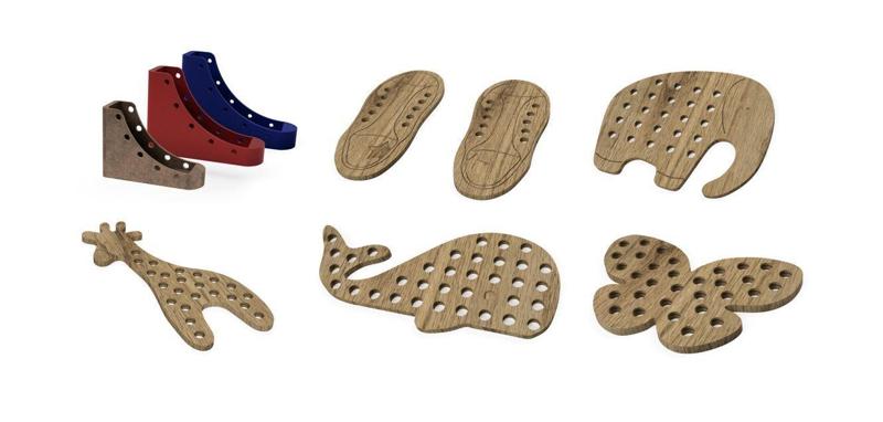 Montessori kids toy - Lacing - Pack of 6 - Pack de 6 Jeux de laçage Montessori