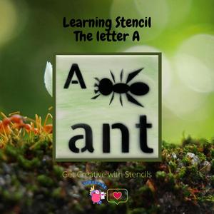 Learning Stencil the letter A - clips onto 97mm tile