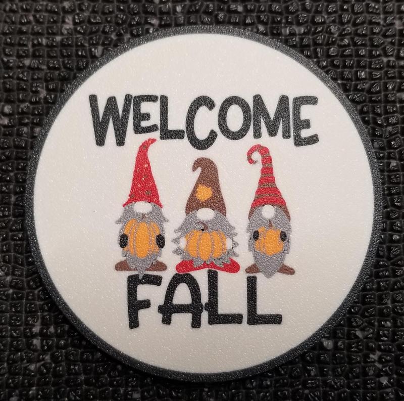 Welcome Fall Gnome Coaster