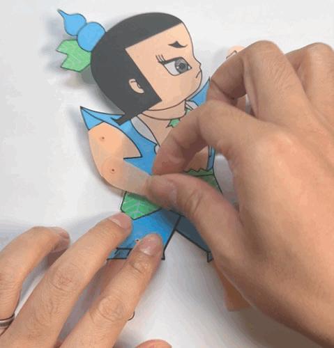 Calabash Brothers shadow puppet toy, 9.57g, articulated joints, 5-color print