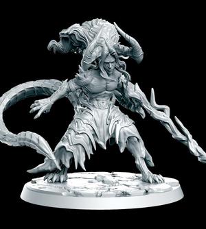 PRE-SUPPORTED Dracowarrior - 32mm - DnD