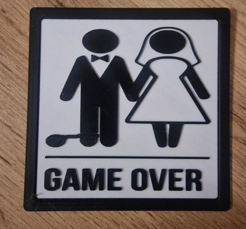 Schild Ehe Gamer Over Coaster Untersetzer Married
