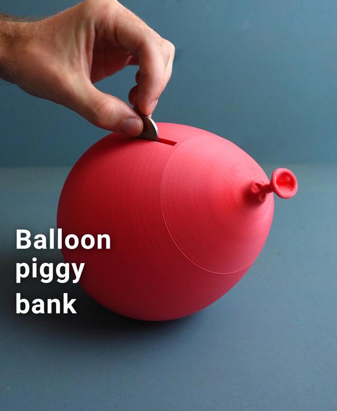 Ballon piggy bank, self-balancing