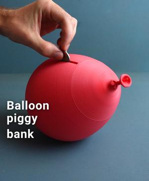 Ballon piggy bank, self-balancing