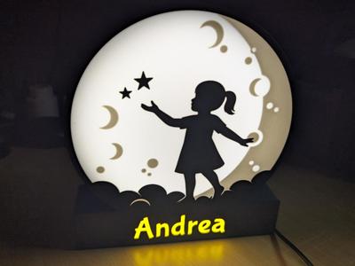 Moon Girl Night Lamp (customizable name)