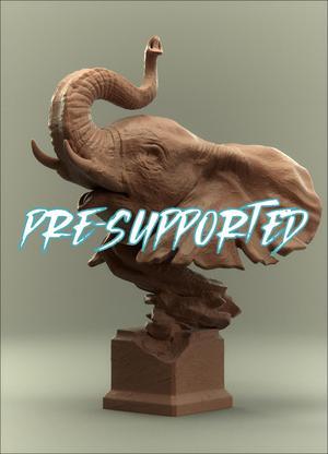 Savanna Bust Elephant presupported
