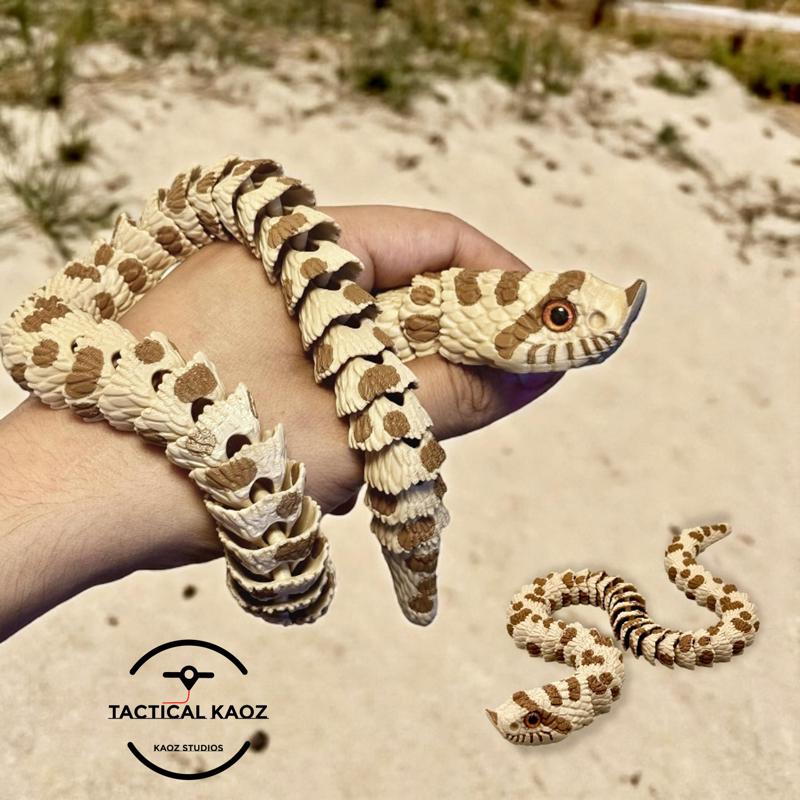 Articulated Hognose Snake | Pre-Painted + Optional 8mm Glass Eye Version