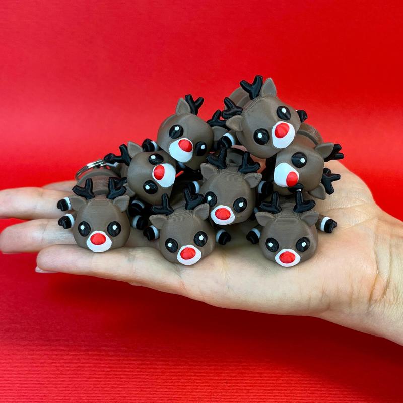 Cute Flexi Reindeer 🦌🎅 (Toy, Keychain & Magnet), Rudolph Christmas