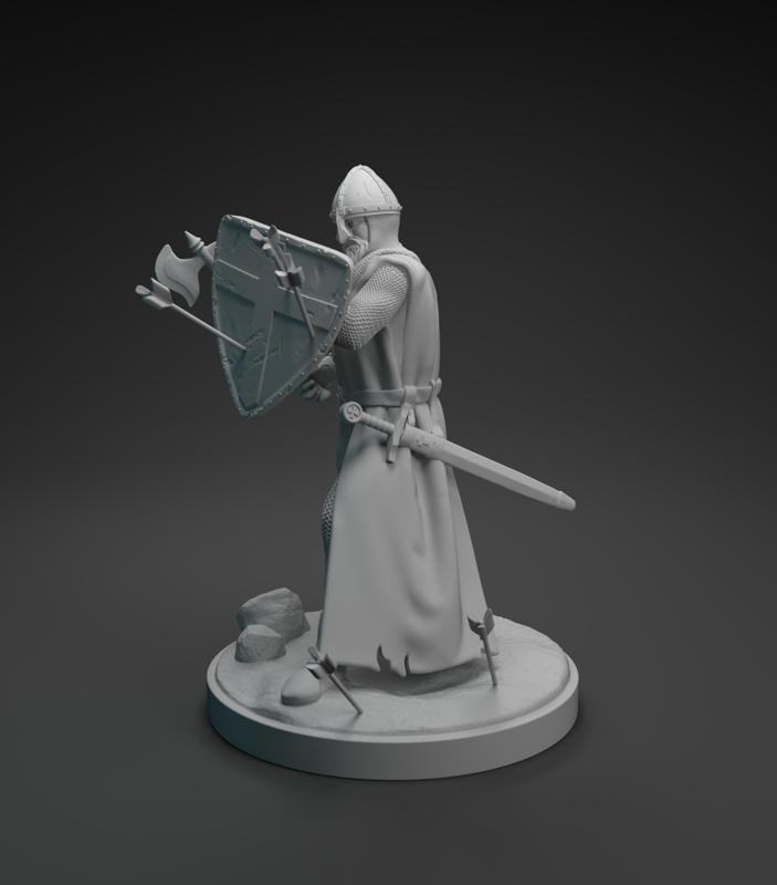 Medieval knight with axe