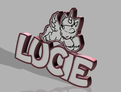 personalized name : lucie unicorn