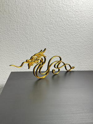 Golden Dragon Line Art Desk / Wall Decor