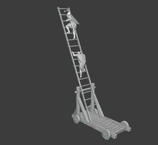 Medieval siege ladder wagon