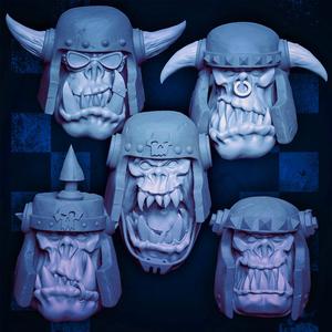 MrModulork's Orc Helmet Heads - Set A