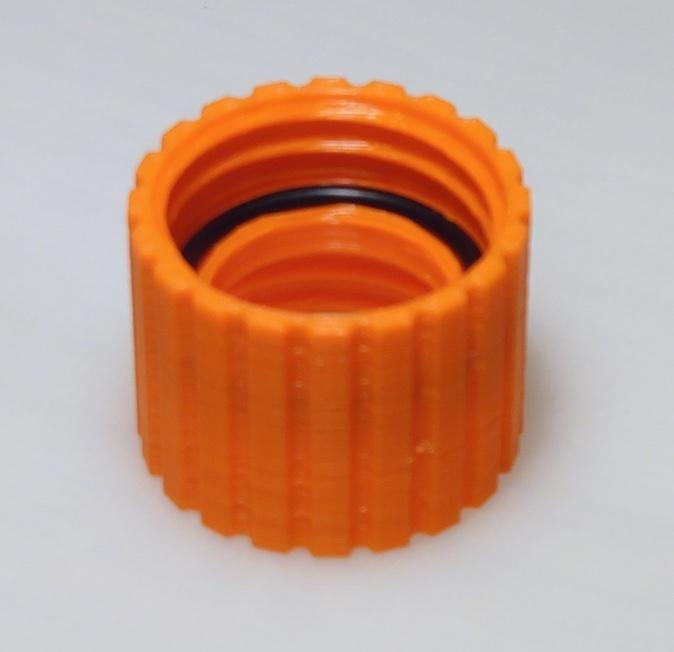 Twin bottle cap - with cutouts for o-rings.