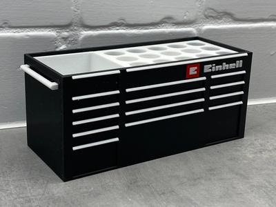 Einhell tools inspired desk toolbox pen holder