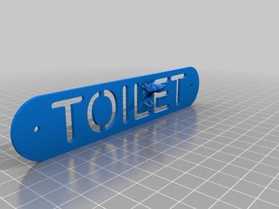 Toilet Sign with Rat Head