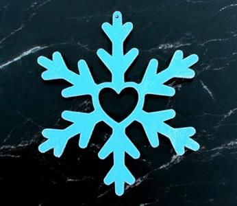 Snowflake with heart ornament for tree