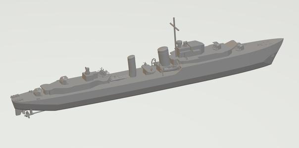 1/350 Scale HMS Tribal Class Destroyer WW2.stl