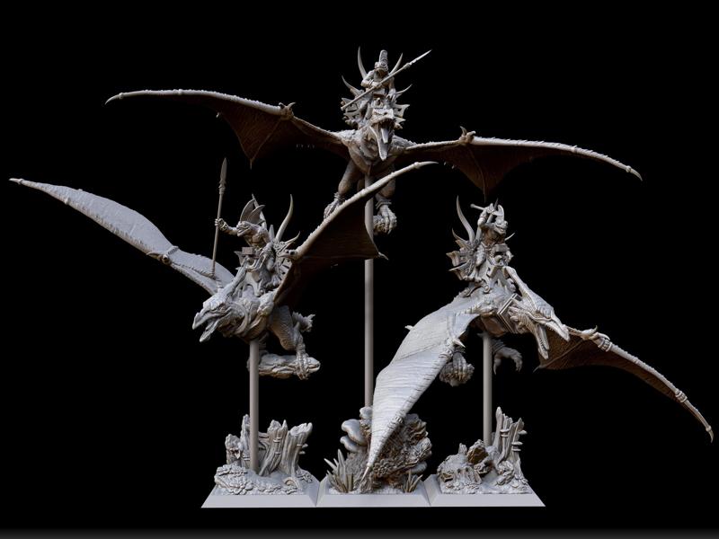 PTERADON RIDERS WITH SPEARS AND WITH BOMBS (2 VERSIONS)