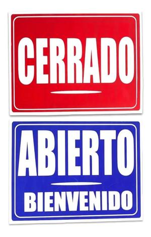 cartel abierto cerrado   