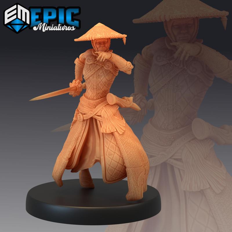 Warrior Monk Female Running / Samurai / Sword Fighter / Japanese Dynasty