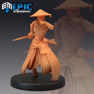 Warrior Monk Female Running / Samurai / Sword Fighter / Japanese Dynasty