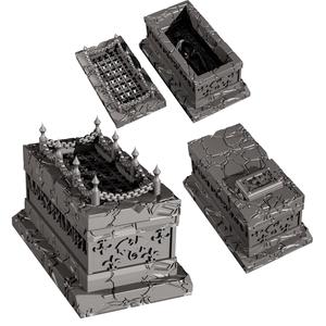 Sarcophagus With Skeleton Or Secret Stair Case Insert and Two Tops