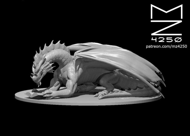 Red Dragon Reading a Book