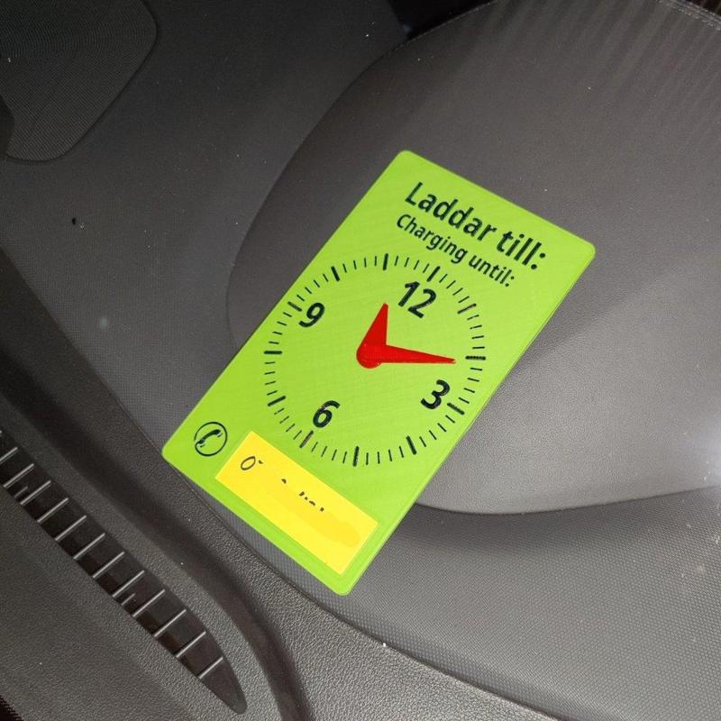 Electric Car Charging Disc (English+Spanish, Swedish+English)