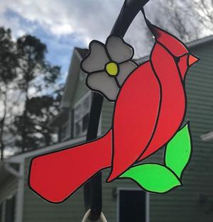 Stained Glass Cardinal