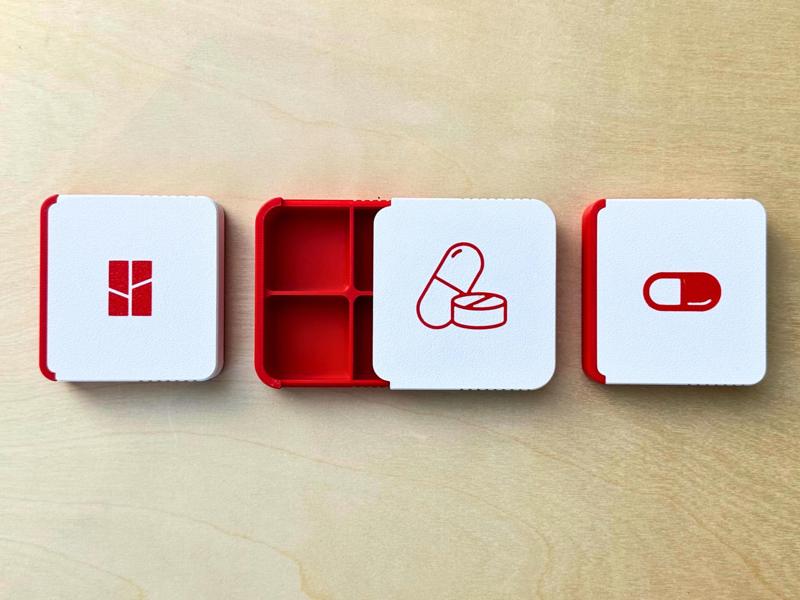 Sliding Lid Pill Box with Compartments / Parts Box