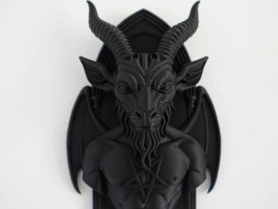 Baphomet Wall Plaque Gothic Home Decor Occult Art