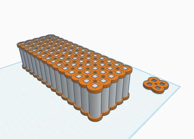 21700 Li-ion cell holder spacer 52v 14s5p for battery pack   