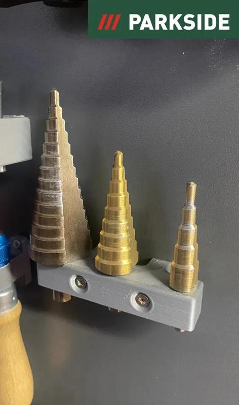 Parkside Step Drill Bits holder wallmount   
